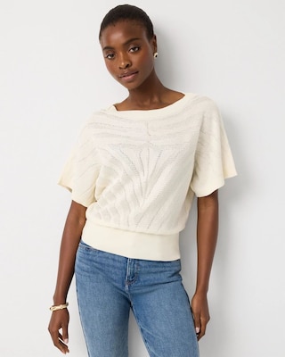 Zebra Jacquard Pullover Sweater | White House Black Market